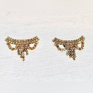 Vintage Gold Crystal Shoe Clips